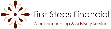 A logo for first steps financial client accounting and advisory services