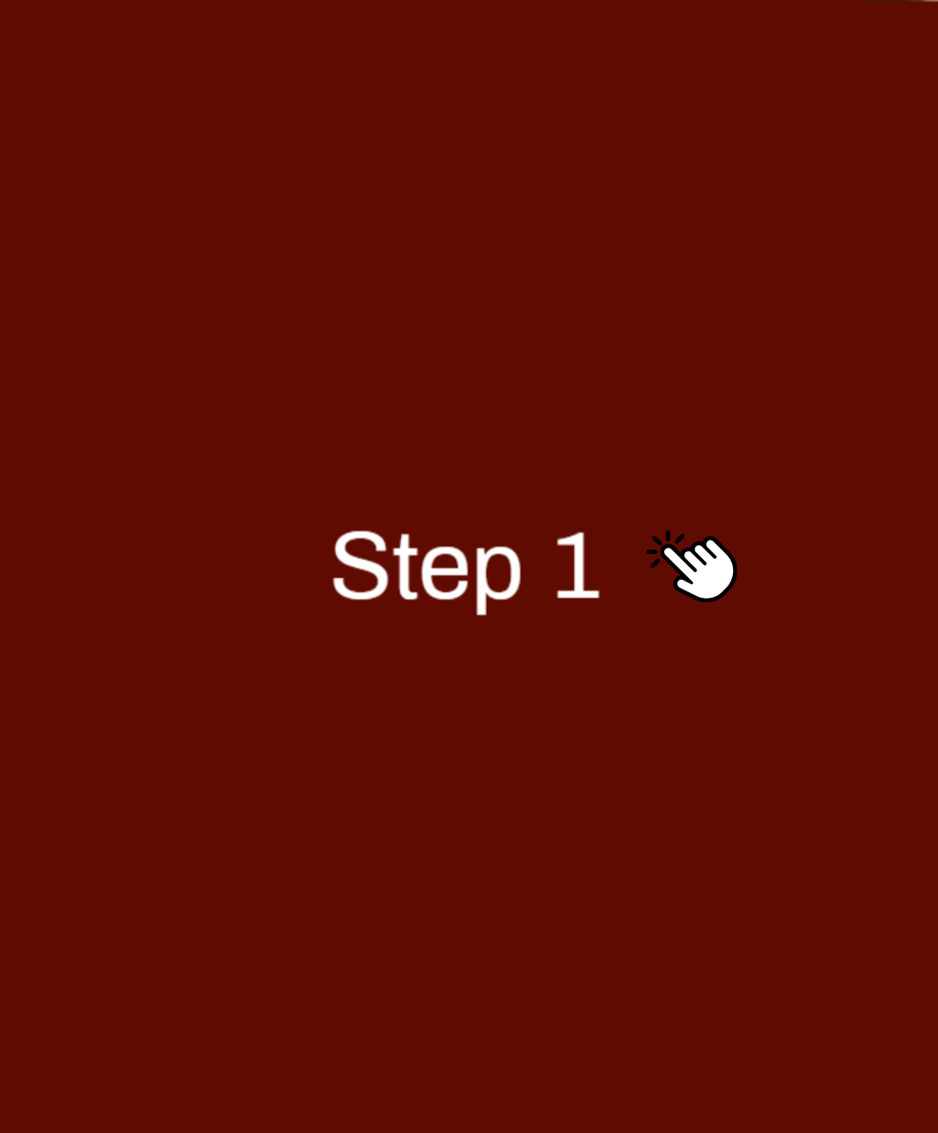 A red background with the words step 1 on it