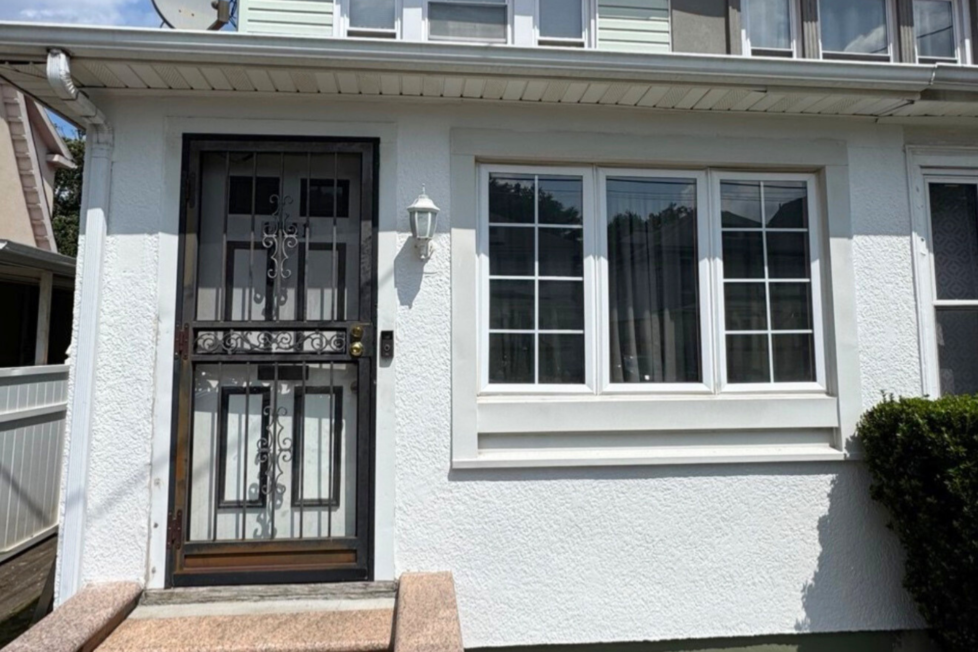 Exterior wall repair, patching and painting completed by Fixer Groups LLC in New York.