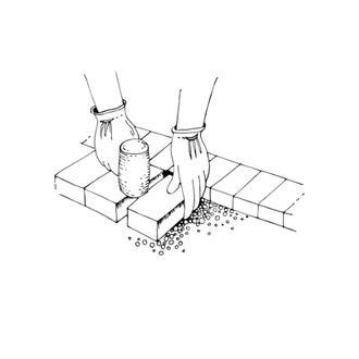A black and white drawing of a paint roller on a white background.