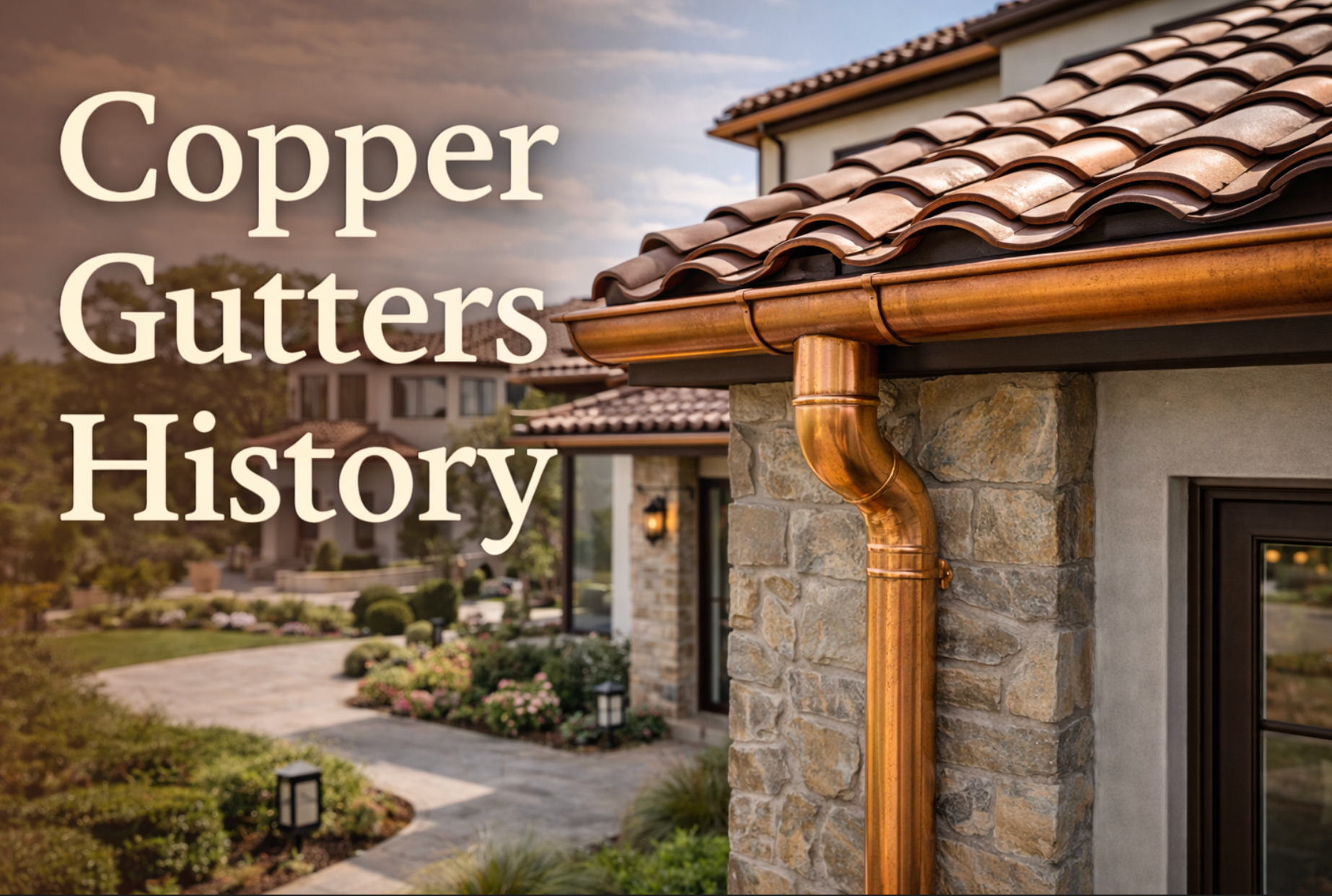 history of copper gutters,copper gutters history,architectural copper drainage