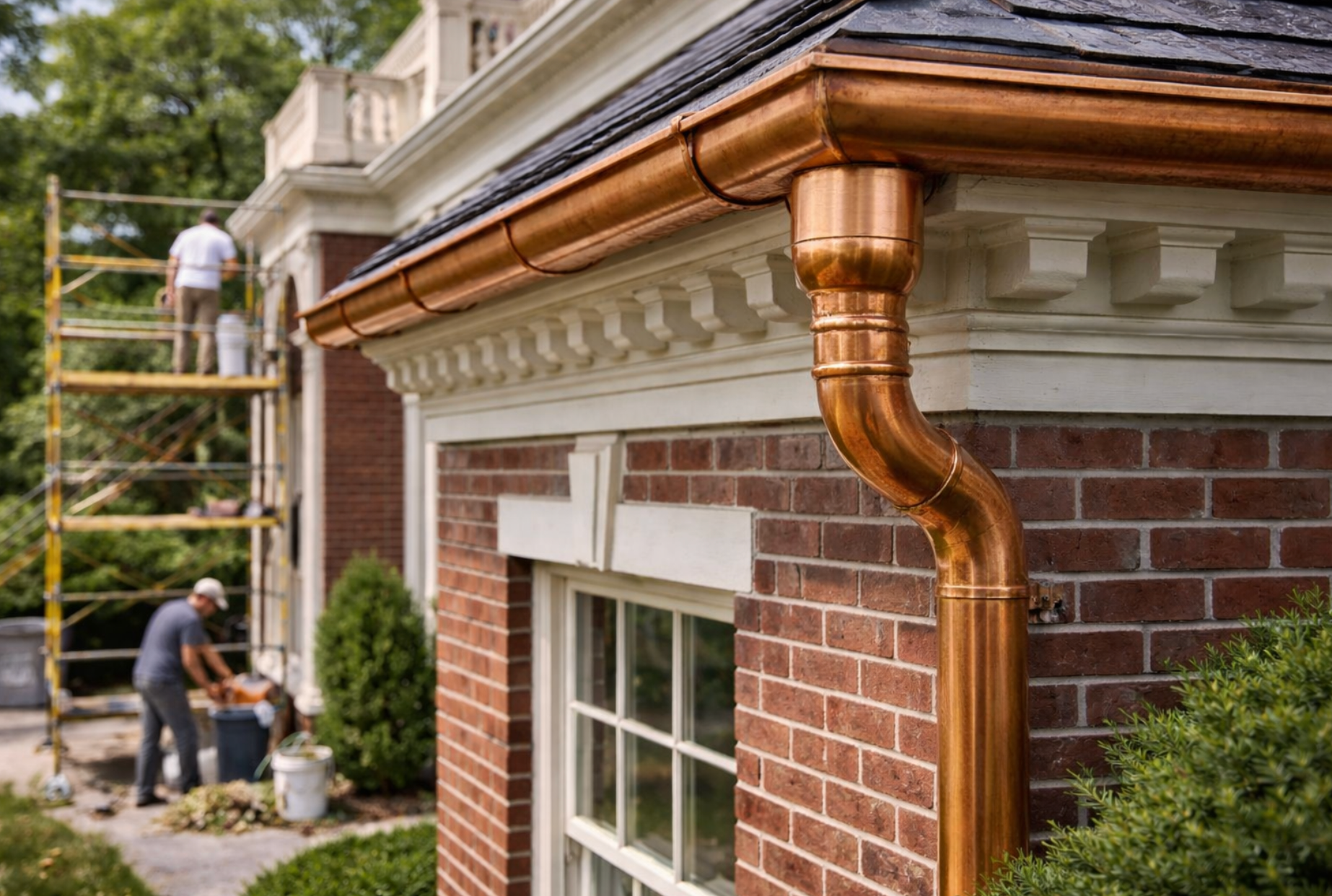 late 20th century copper gutter systems