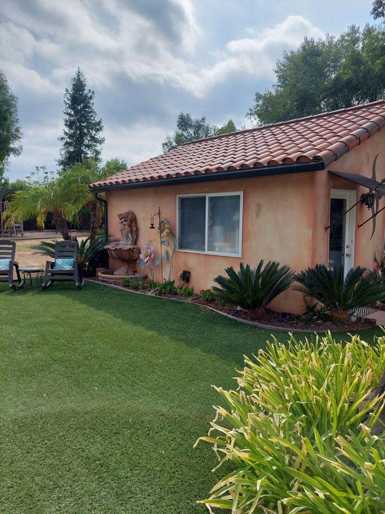 single story tile roof gutter