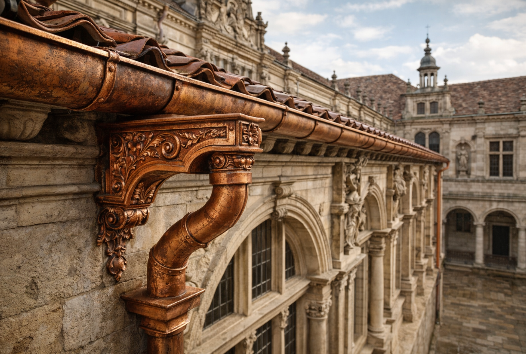 renaissance copper gutters and drainage systems