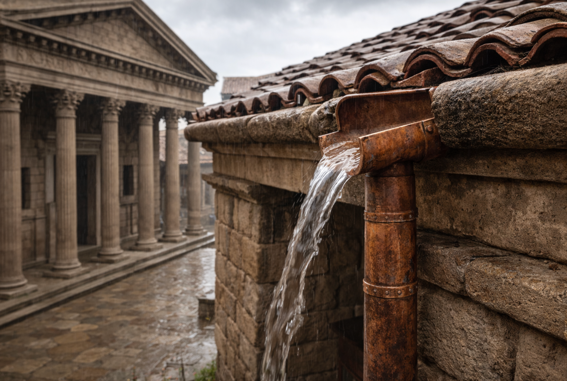 roman engineering drainage systems and gutters