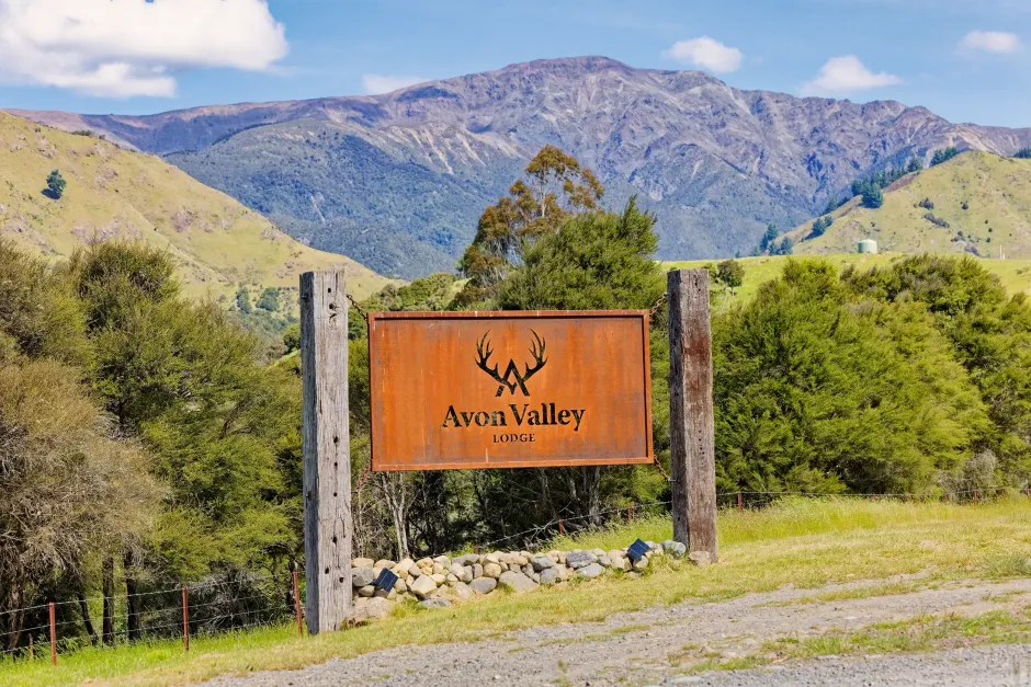 Luxury Getaway NZ -  Avon Valley Lodge Entrance in Marlborough New Zealand.