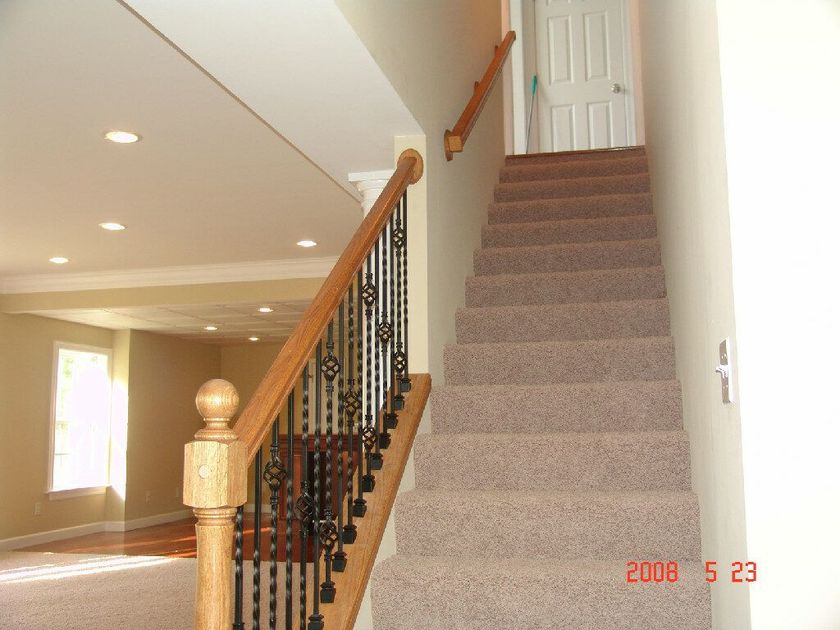 A picture of stairs in a house taken in 2006