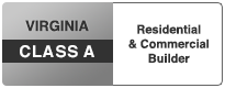 A virginia class a residential and commercial builder logo