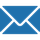 A blue envelope with a white border on a white background.