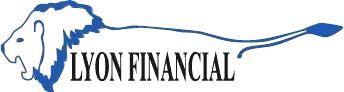The logo for lyon financial shows a lion 's head with a long tail.