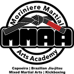 The mma arts academy logo shows a black belt with a red stripe around it.
