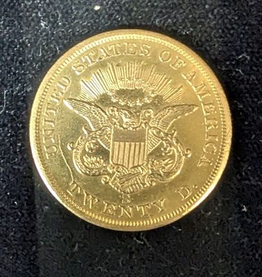 1854S $20.00 GOLD MAYBE SHIPWRECK EFFECT. STILL VERY RARE IN THIS CONDITION.AXCTUAL COIN YOU WILL RECIEVE