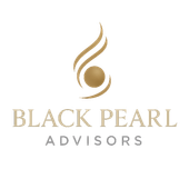Logo of Black Pearl Advisors; gold emblem above text.