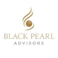 Black Pearl Advisors Logo of Black Pearl Advisors; gold emblem above text.