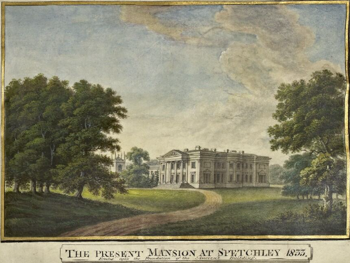 A painting of the present mansion at spetchly
