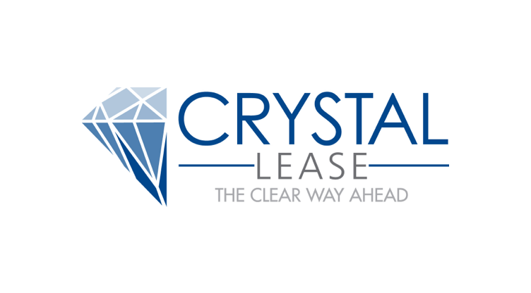 The logo for crystal lease the clear way ahead with a diamond in the middle.