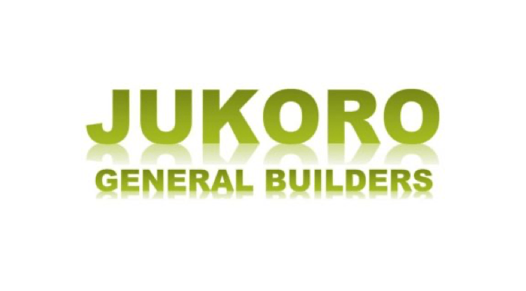 A green and white logo for jukoro general builders