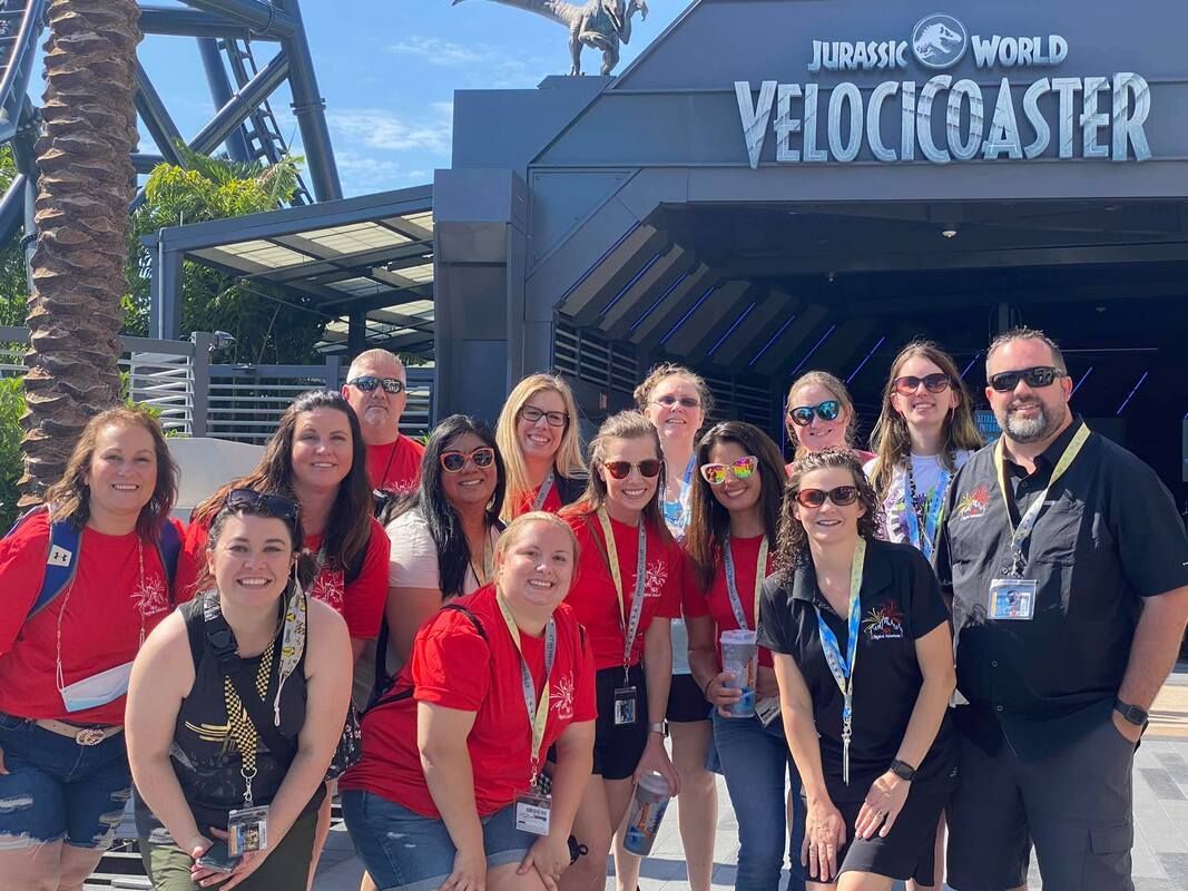 M&M Magical Adventures Team Photo Velociraptor