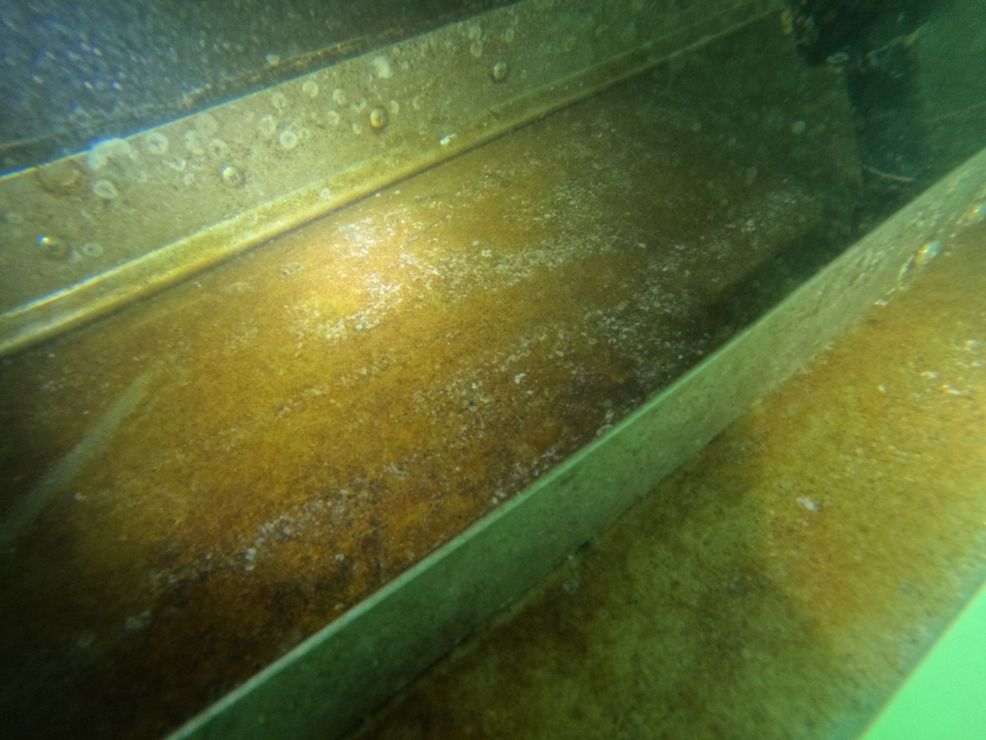 Metal Boat Close-up Shot Underwater — Palm Harbor, FL — Ozona Dive Service