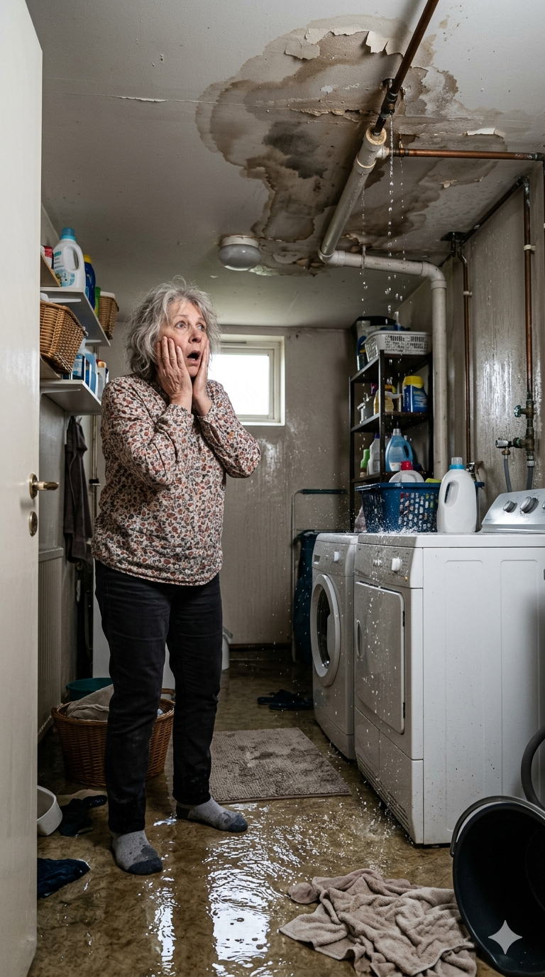 A woman is sitting on a couch coughing and holding her chest.