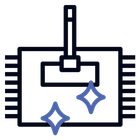 An icon of a rug being cleaned with a mop.