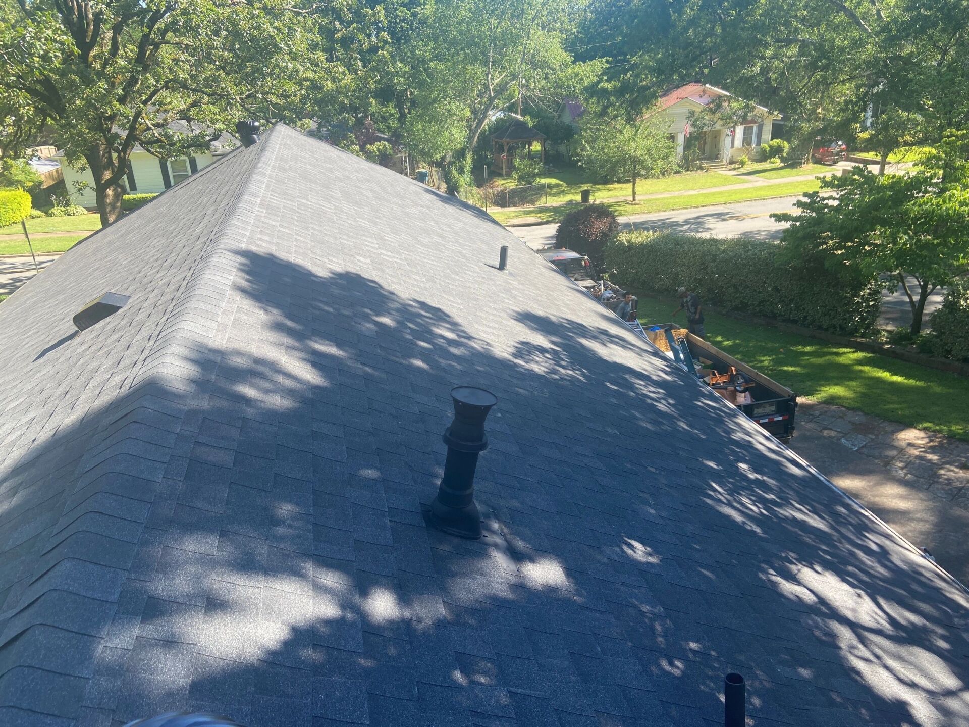 image of top of newly replaced roof