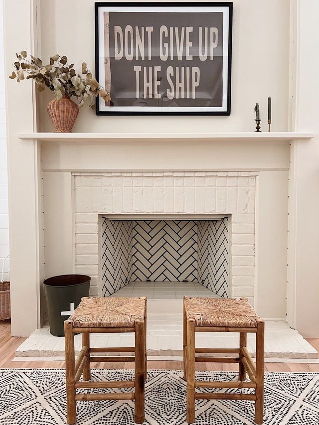 Fireplaces: Herringbone brick