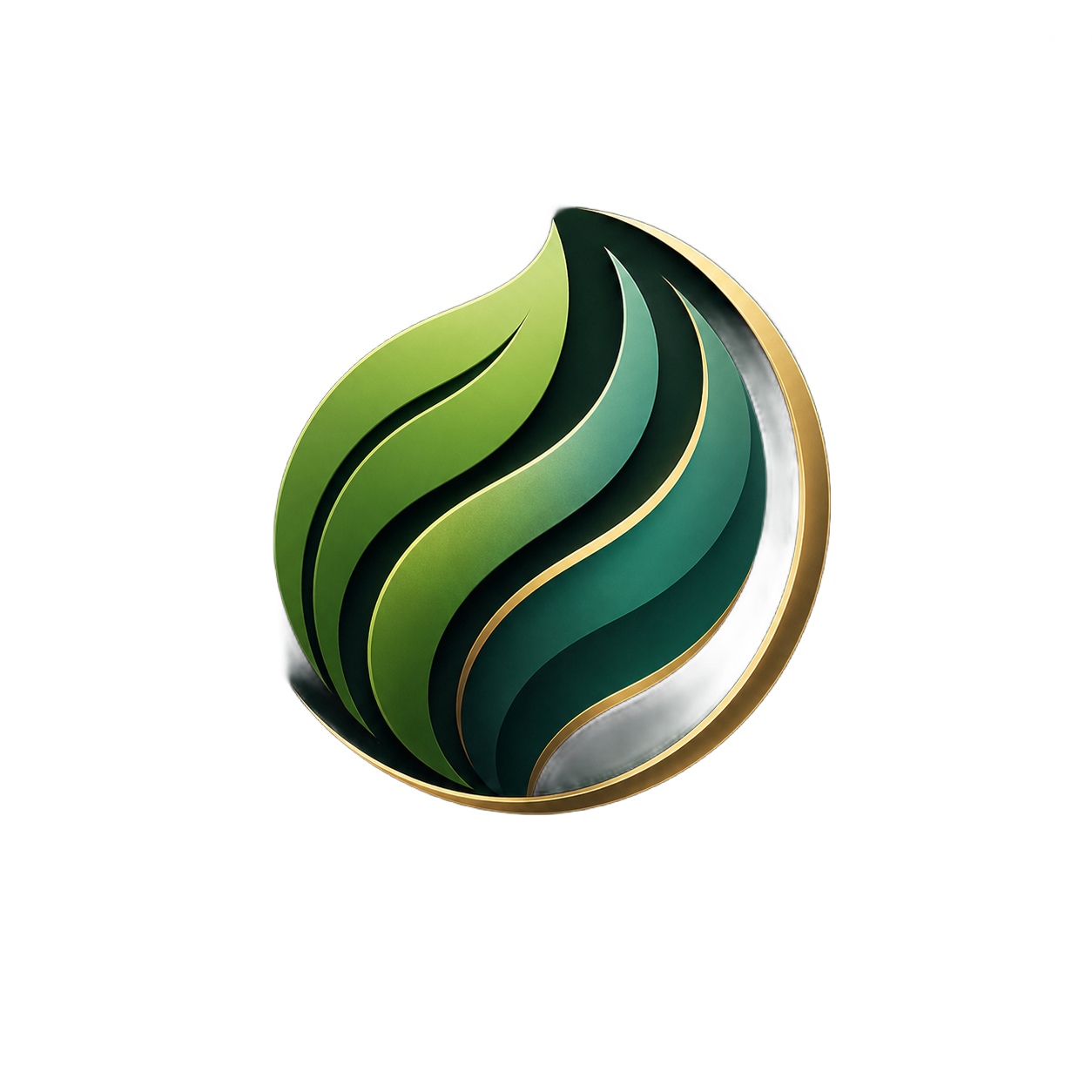 Logo représentant un globe stylisé vert et turquoise formé de couches feuillues, avec le texte « BIEN-ÊTRE, SANTÉ ET TRANSFORMATION ».