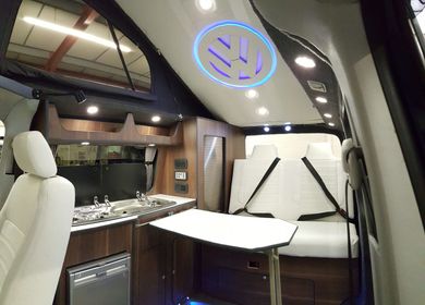interior of campervan