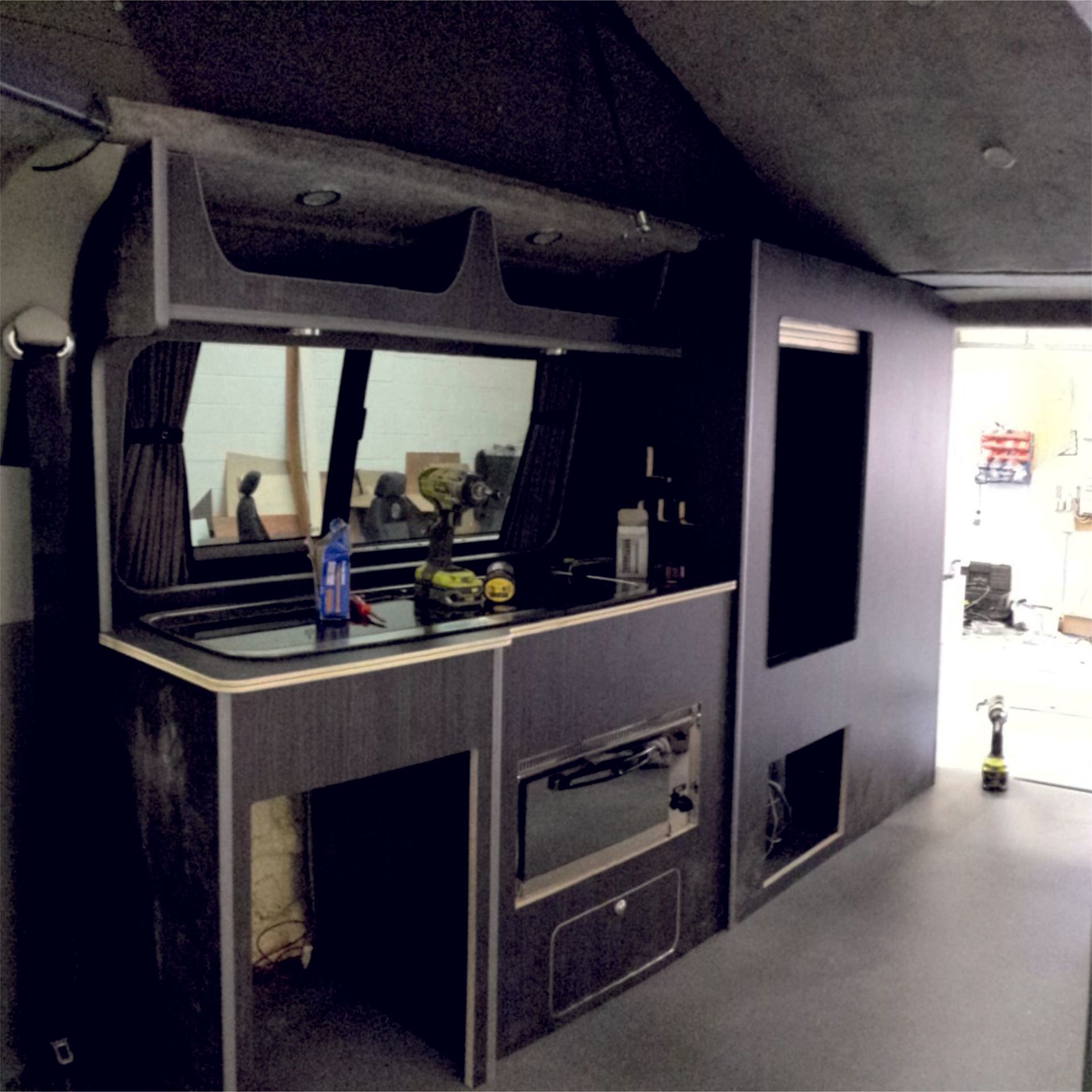 interior units installed in the back of a van