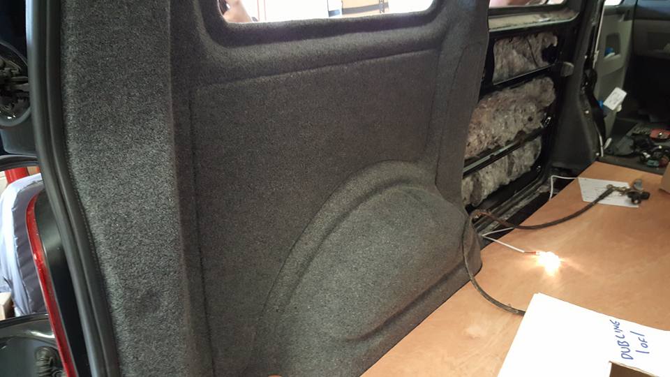carpeting application to the inside walls of a van