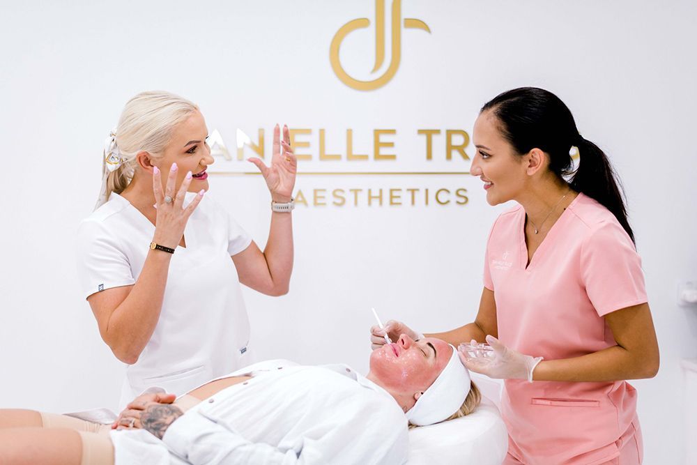 woman having a facial cosmetic treatment — Cosmetic Procedures in Broadbeach Waters, QLD