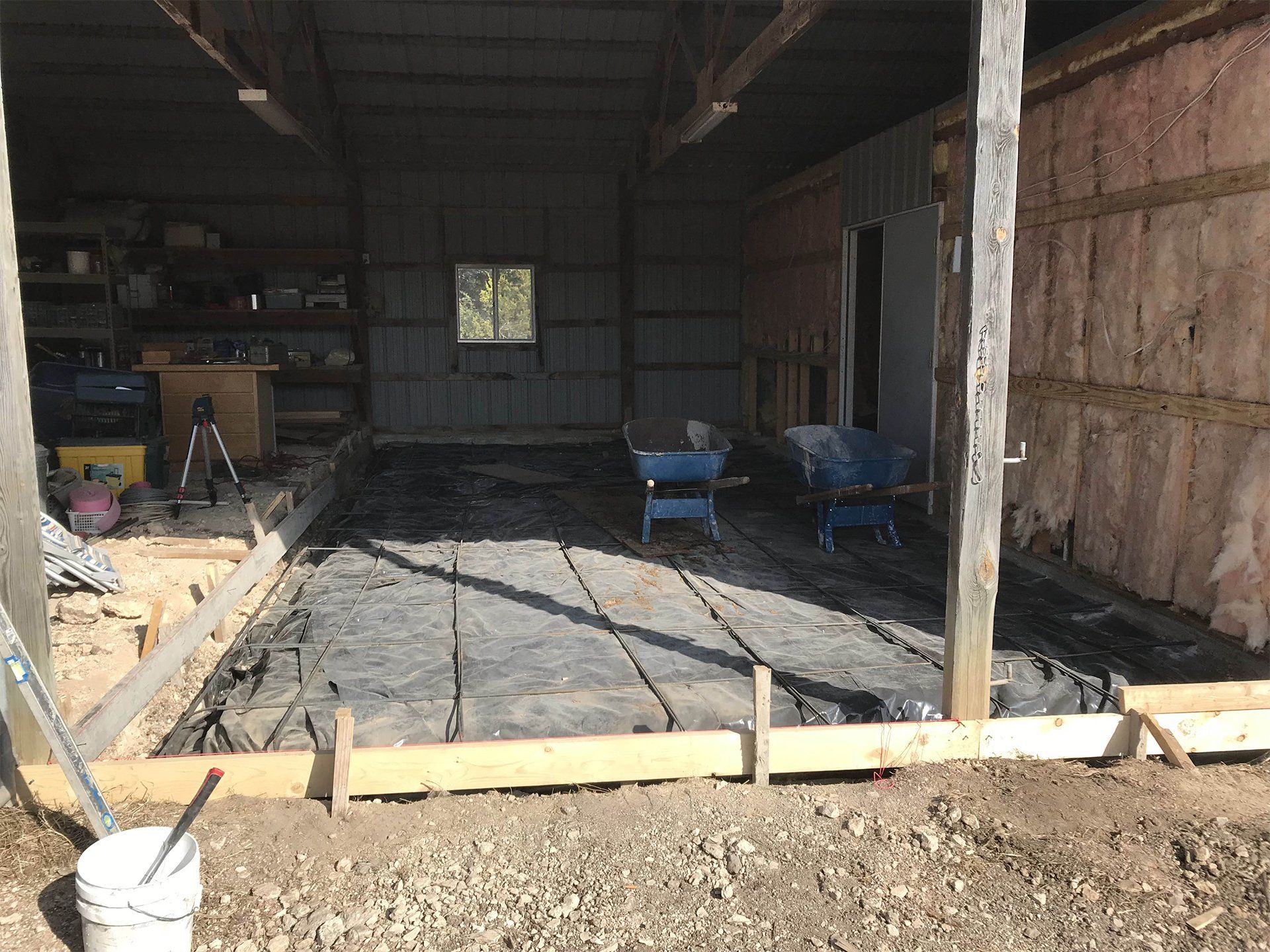 Before Garage Concrete Floor Installation