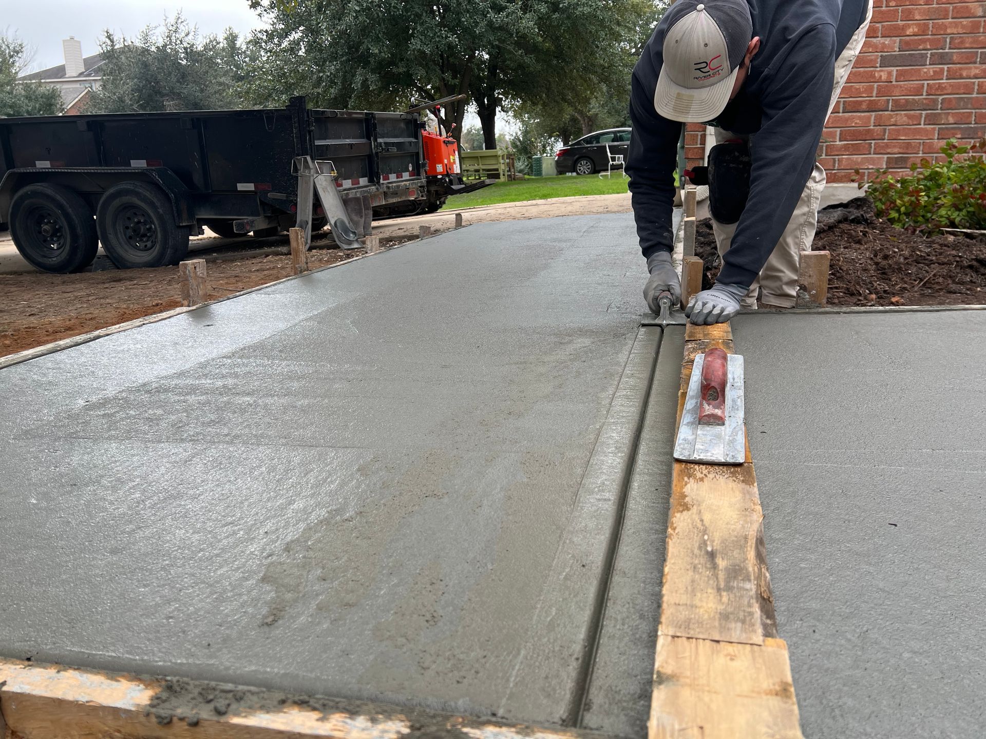 Concrete Patio in Backyard