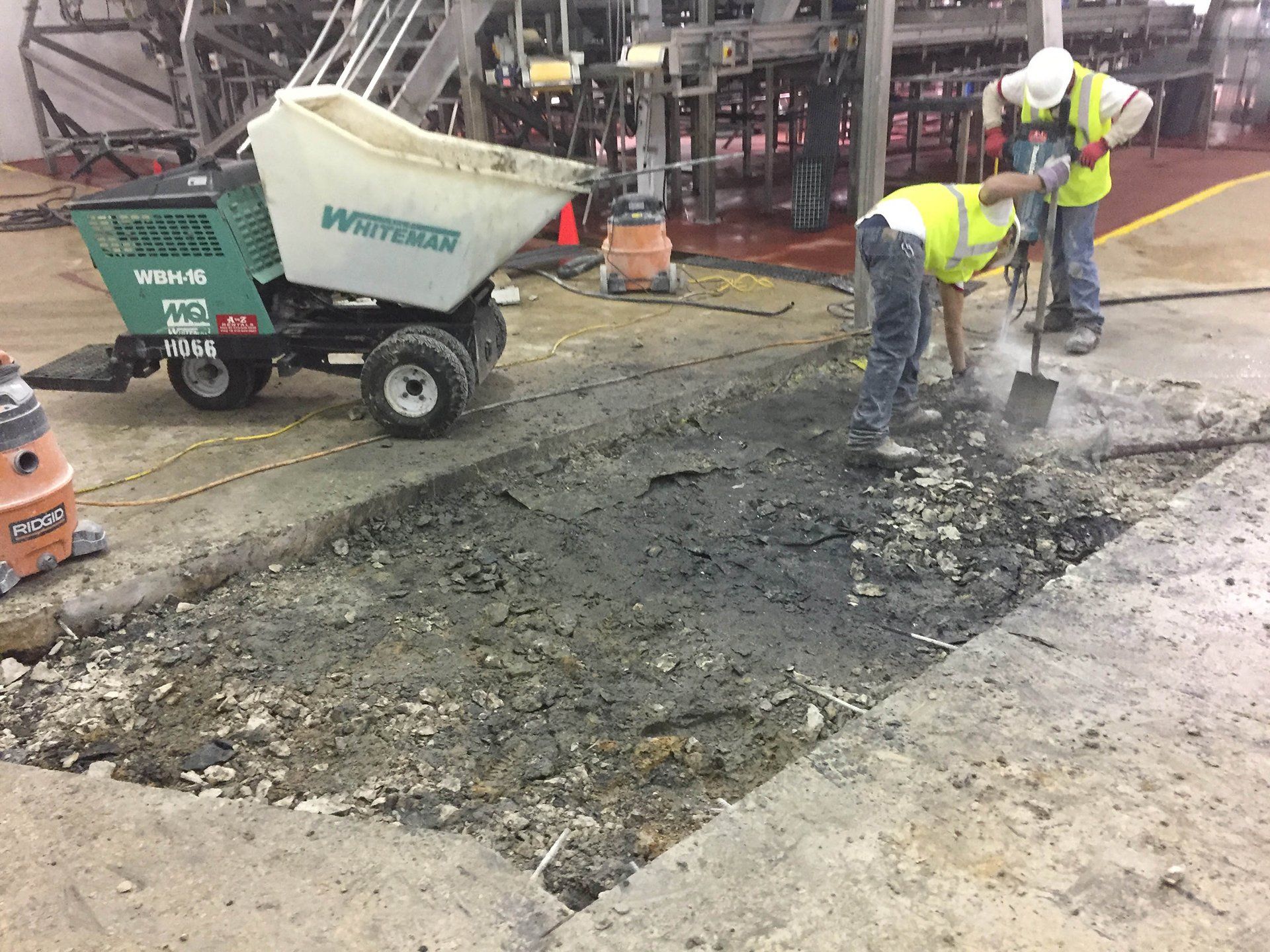 Men Working on Ramp Slope