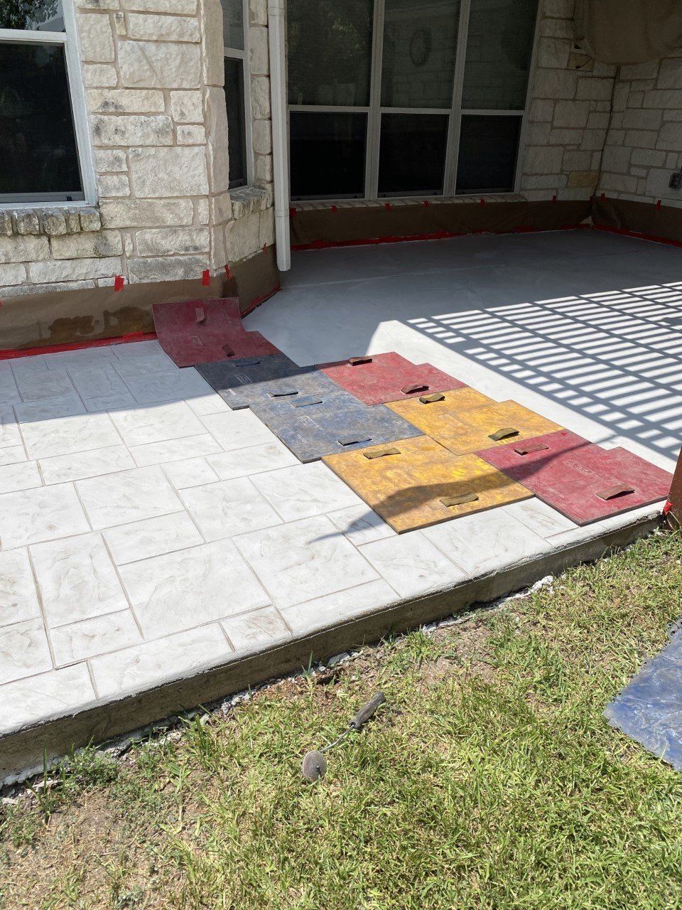 Brick Style Concrete Patio