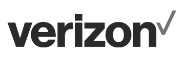 A black and white verizon logo on a white background