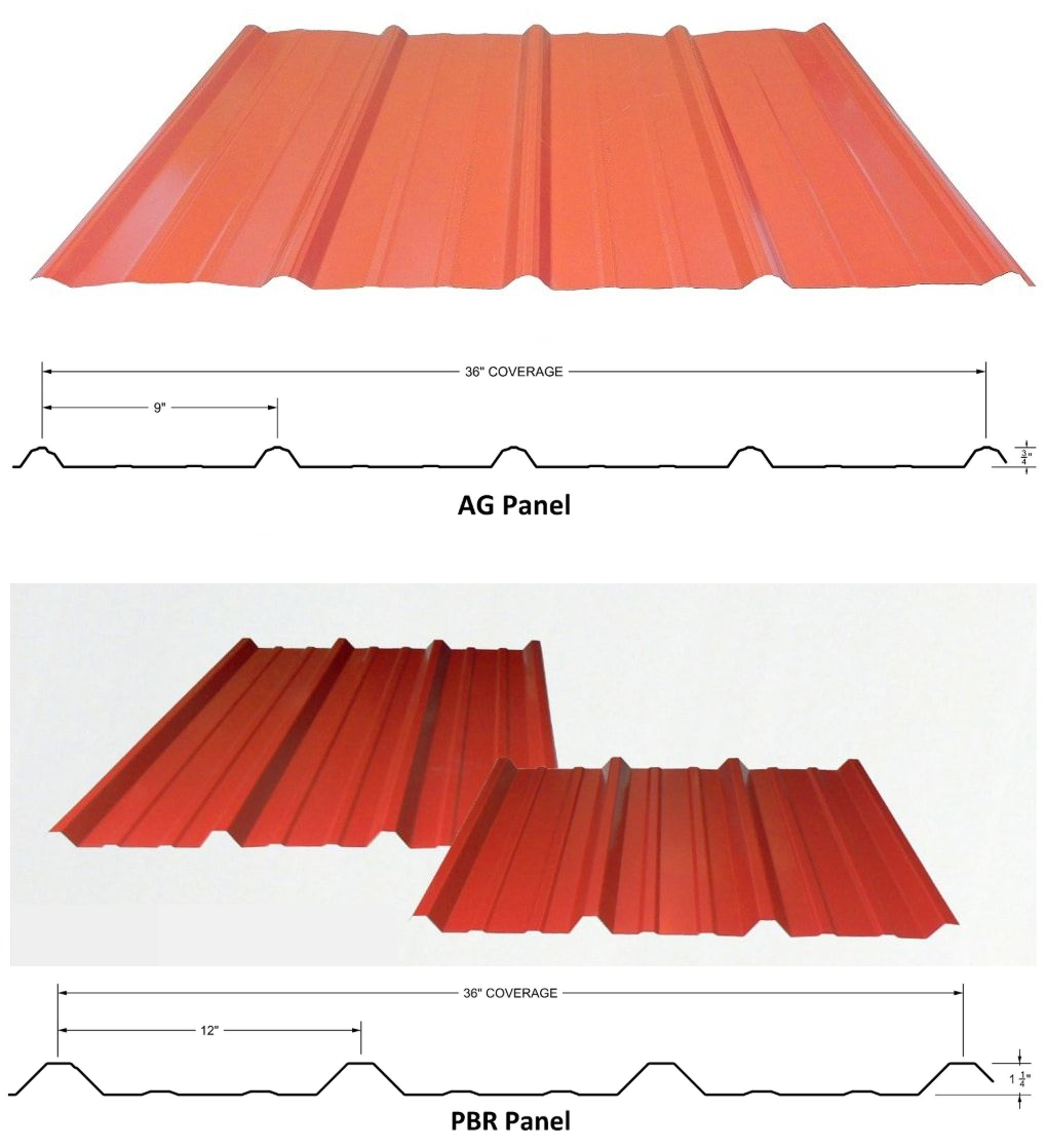 A picture of a red metal roof with measurements