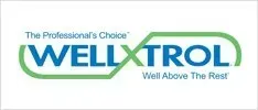 The logo for wellxtrol is blue and green and says `` well above the rest ''.