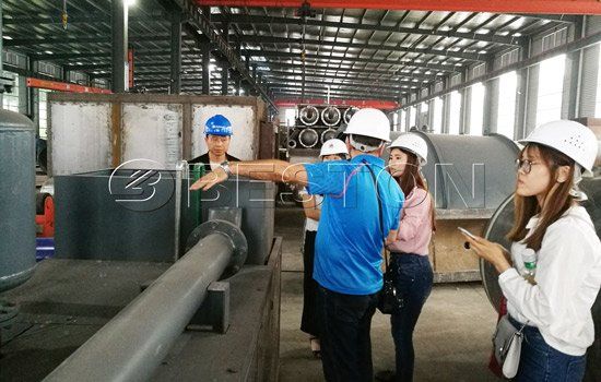 Customer Came Beston Plant to See Tyre Pyrolysis Plant