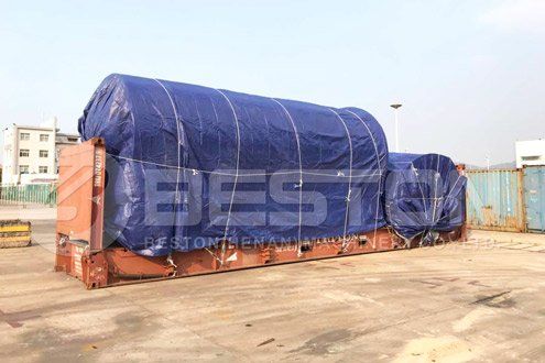 Beston Tyre to Oil Machine Covered with Tarpaulin