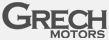 a black and white logo for grech motors on a white background