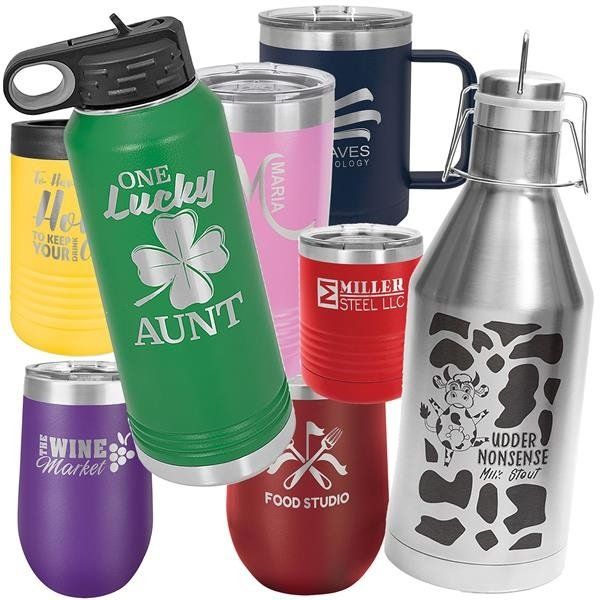 Coffee Cups, Water bottles, and wine cup promotional products for marketing