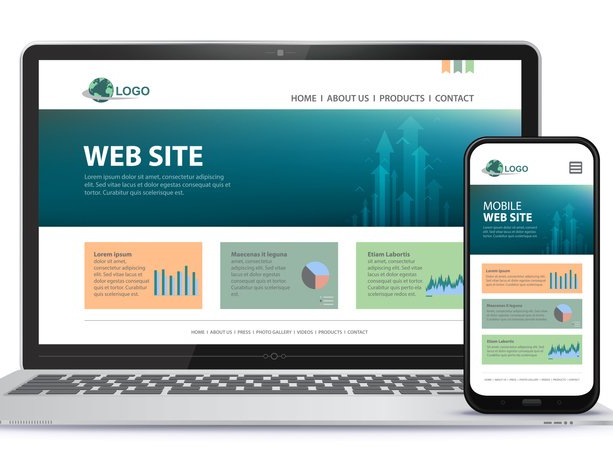 affordable web design company example on laptop and  computer showing responsive design