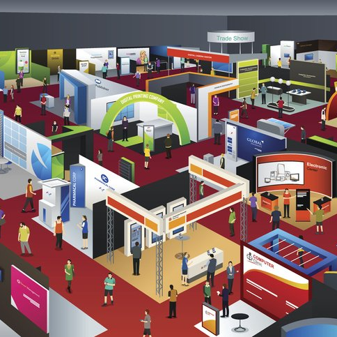 trade show booths at a business show