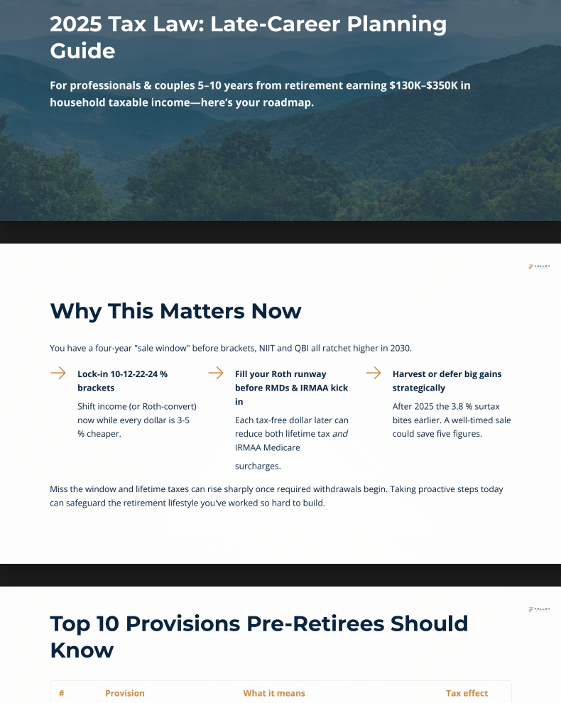 2025 Tax Law – Late Career Planning Guide