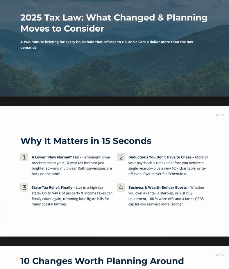 2025 Tax Law: What Changed & Planning Moves to Consider