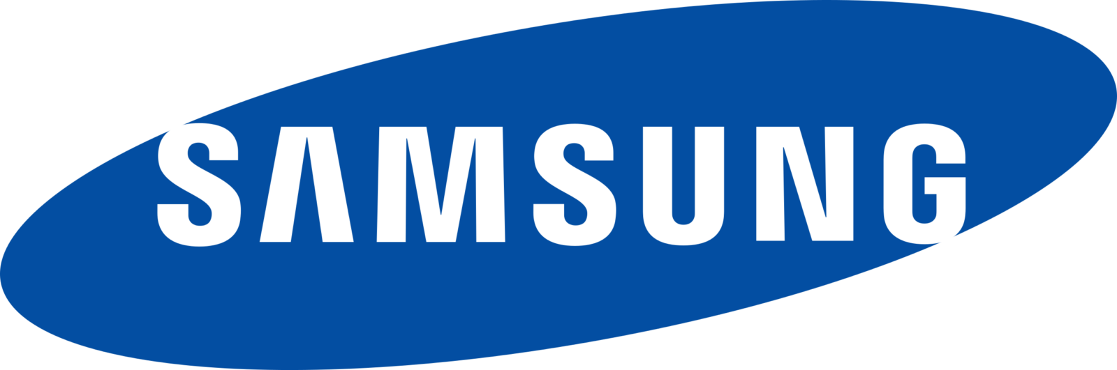 Samsung logo: white text on a blue oval.