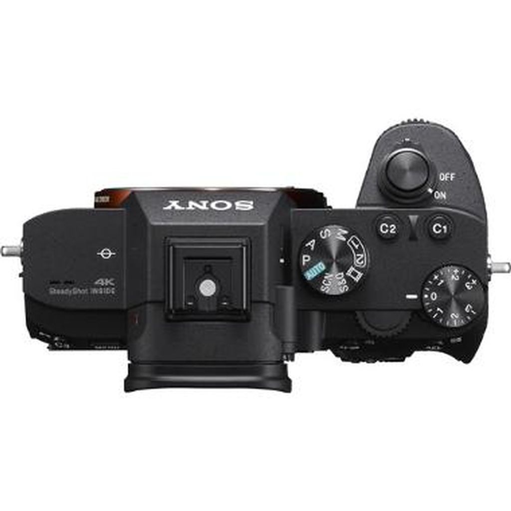 The top of a sony a7rii camera is shown.