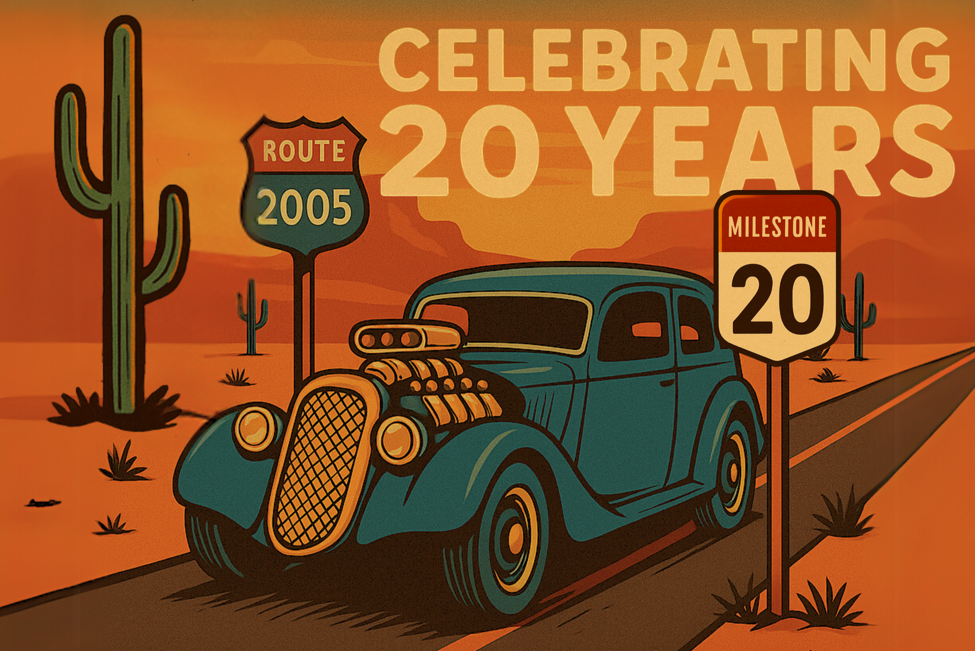 Precision Tire and Auto Center 20-year anniversary in North Phoenix car driving passed Route 2005